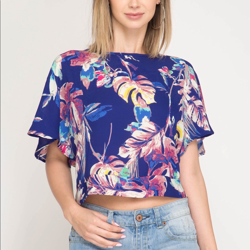 Tropical Cropped Top - Picture 2 of 2